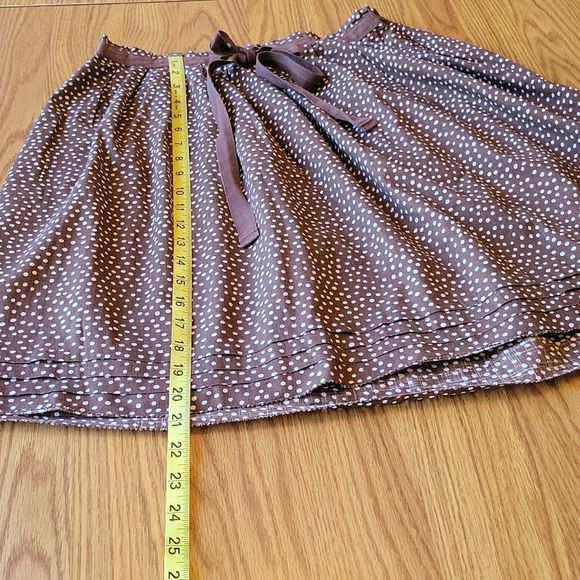 GAP midi skirt size 2 brown white pokadot - Picture 12 of 16
